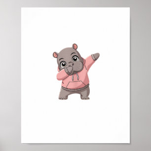 Poster Jolie Pygmée Hippie Enfants Filles Garçons Dabbing