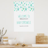 Poster Jolie Raindrops Bébé Sprinkle / Douche Bienvenue (Cuisine)