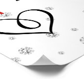 Poster Jolie Roses Rouges Florales Mariage Bienvenue (Coin)