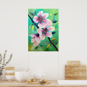 Poster Jolie Sakura Cherry Tree Flowers japonais (Cuisine)