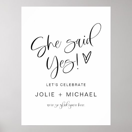 Poster JOLIE She Said Yes Engagement Party Welcome (Devant)