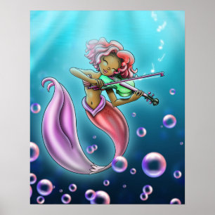 Poster Jolie sirène afro-américaine