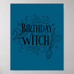 Poster Jolie Sorcière Drôle Anniversaire Sorcières Joyeus