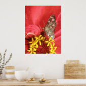Poster Jolie teinte sur l'impression de fleurs rouges (Cuisine)