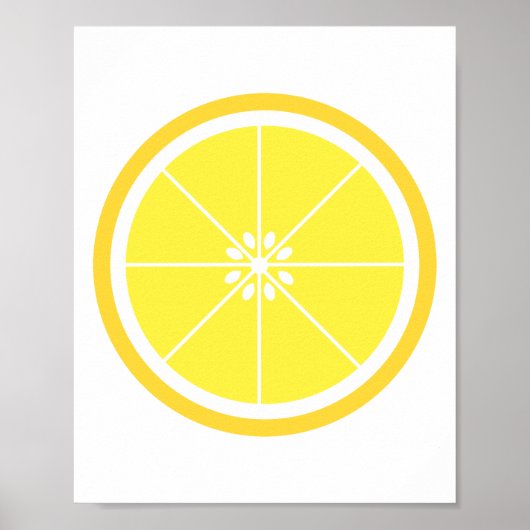 Poster Jolie tranche de fruits d'agrumes de citron jaune (Devant)