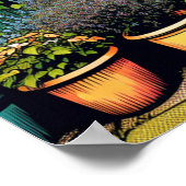 Poster Jolie Trellis extérieurs et Pots de Plantes (Coin)