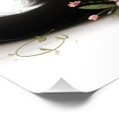 Poster Jolie Tuxedo Kitten avec Fleurs (Coin)