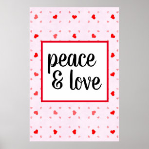 Poster Jolie Typographie moderne Paix et amour
