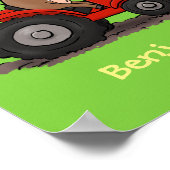 Poster Jolie vache heureuse conduisant un dessin animé de (Coin)