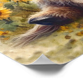 Poster Jolie Vache Highland Aux Tournesols (Coin)