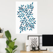Poster Jolies branches d'aquarelle (Bureau à domicile)