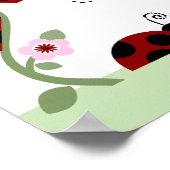 Poster Jolies coccinelles et fleurs Art Print panneau aff (Coin)