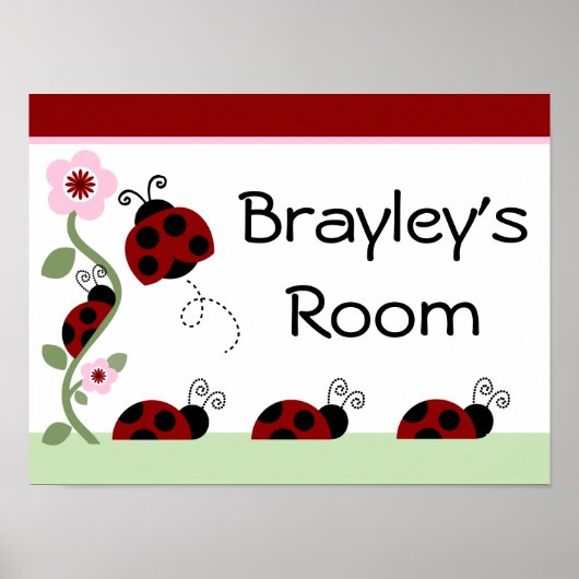 Poster Jolies coccinelles et fleurs Art Print panneau aff (Devant)