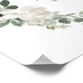 Poster Jolies fleurs blanches et vertes statistiques de n (Coin)