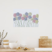Poster Jolies Fleurs colorées Pastel (Cuisine)