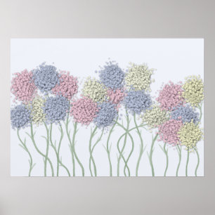 Poster Jolies Fleurs colorées Pastel