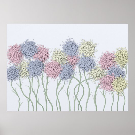 Poster Jolies Fleurs colorées Pastel (Devant)