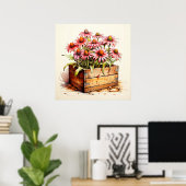 Poster Jolies fleurs d'aster plantées (Bureau à domicile)