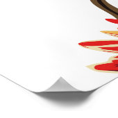 Poster jolies fleurs orange avec feuille brun motif de w (Coin)