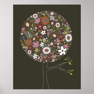 Poster Jolies fleurs printanières arbre pop Art de nurser