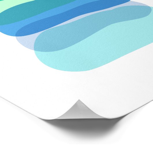 Poster Jolies formes géométriques Abstraites en bleu et v (Coin)