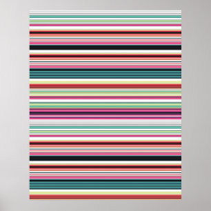 Poster Jolies rayures blanches colorées