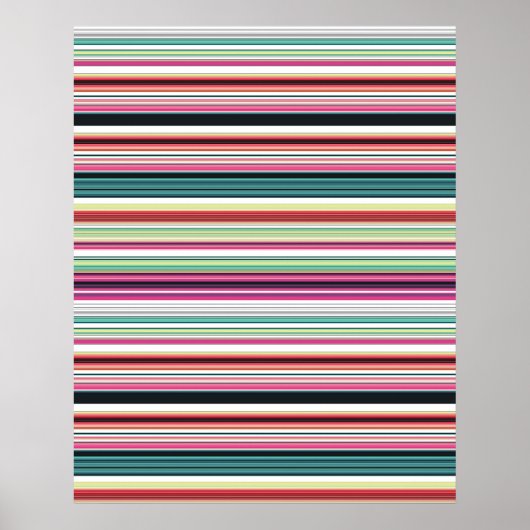 Poster Jolies rayures blanches colorées (Devant)