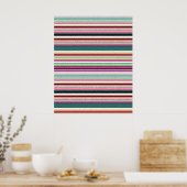 Poster Jolies rayures blanches colorées (Cuisine)