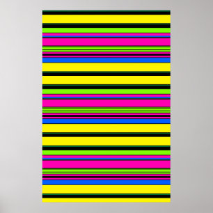 Poster Jolies rayures colorées jaunes