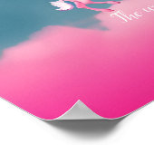 Poster Jolies Unicornes Volant Pink Citation Script Poste (Coin)