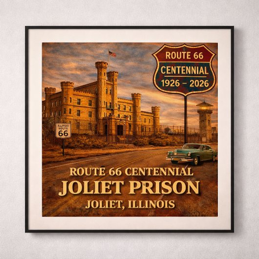 Poster Joliet Prison Chicago Route 66