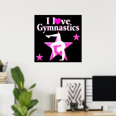 POSTER JOLIMENT ROSE J'AIME LE DESIGN GYMNASTIQUE (Bureau à domicile)