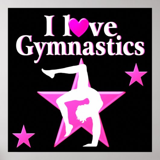 POSTER JOLIMENT ROSE J'AIME LE DESIGN GYMNASTIQUE (Devant)