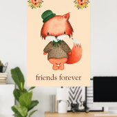 Poster Jolis amis renards pour toujours chambre de garçon (Bureau à domicile)