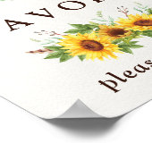 Poster Jolis Favor De Mariage Tournesol Aquarelle (Coin)