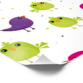 Poster Jolis oiseaux colorés (Coin)