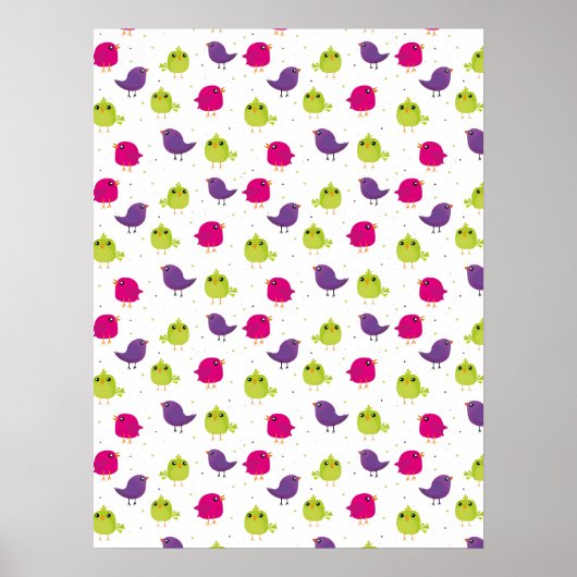 Poster Jolis oiseaux colorés (Devant)