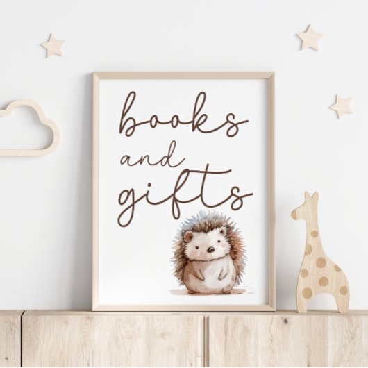Poster Jolis petits livres pour bébé hérisson Cadeaux de