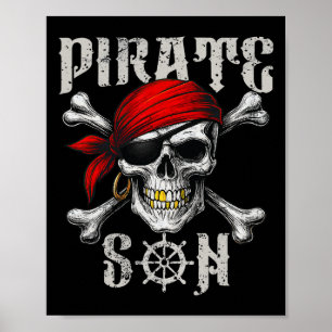 Poster Jolly roger Du Fils Pirate Drapeau Et Traverses Du