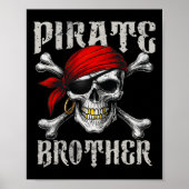 Poster Jolly roger Frère Pirate Drapeau Et Crossbon Crâne (Devant)