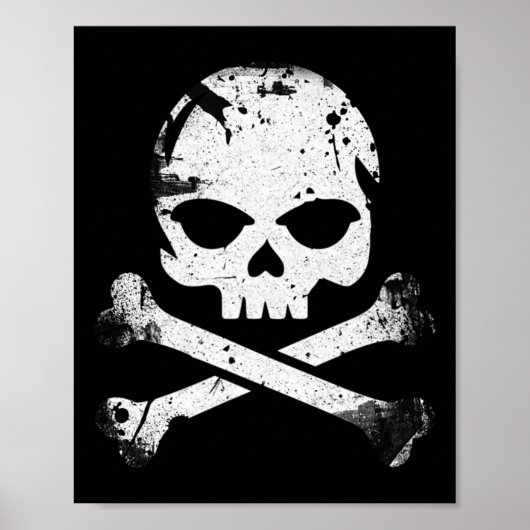 Poster Jolly roger Pirate Crâne Et Crossbones Drapeau Hal (Devant)