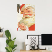 Poster Jolly Santa Claus avec secret, Noël Vintage (Bureau à domicile)