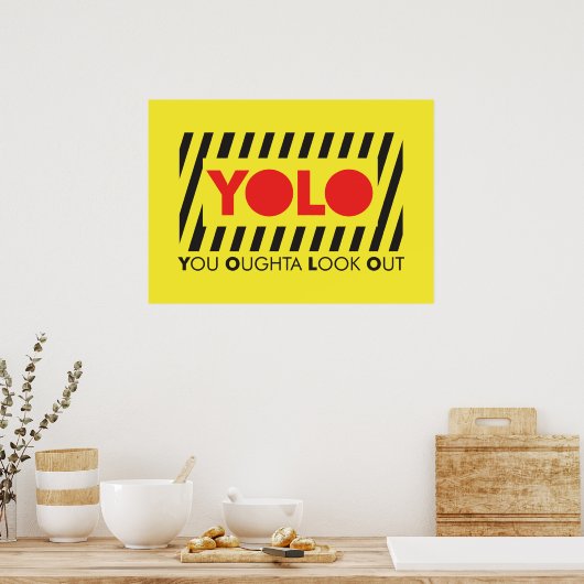 Poster JOLO avec prudence rouge (Cuisine)