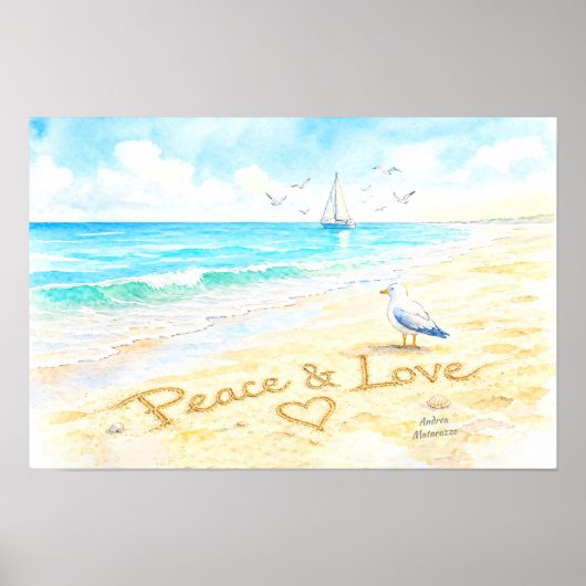 Poster Jon Seagull - Paix & Amour (Devant)