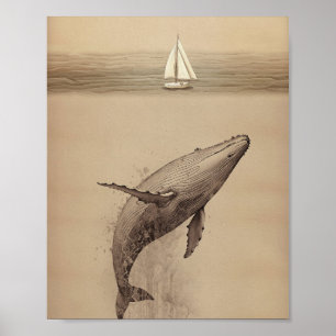 Poster Jonah et la baleine - Minimaliste moderne