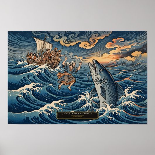 Poster Jonah et la Baleine — Ukiyo-e (Devant)