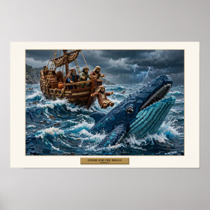 Poster Jonas et la Baleine — Art en briques de constructi