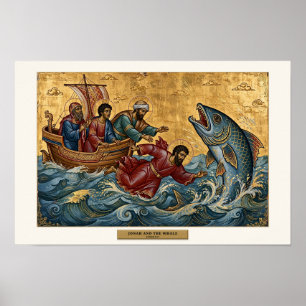 Poster Jonas et la Baleine — Icône byzantine