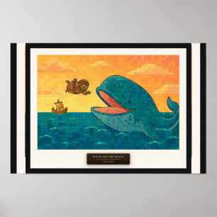 Poster Jonas et la Baleine — mosaïque cubique