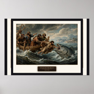 Poster Jonas et la Baleine — Style de Léonard de Vinci